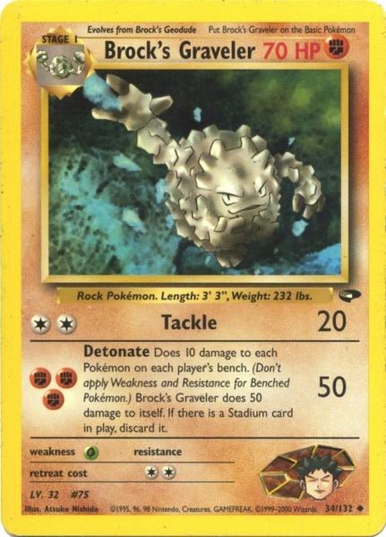 Brock's Graveler (34/132) [Gym Challenge Unlimited] - Dark Crystal Cards