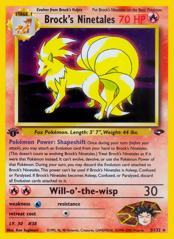 Brock's Ninetales (3/132) [Gym Challenge 1st Edition] - Dark Crystal Cards