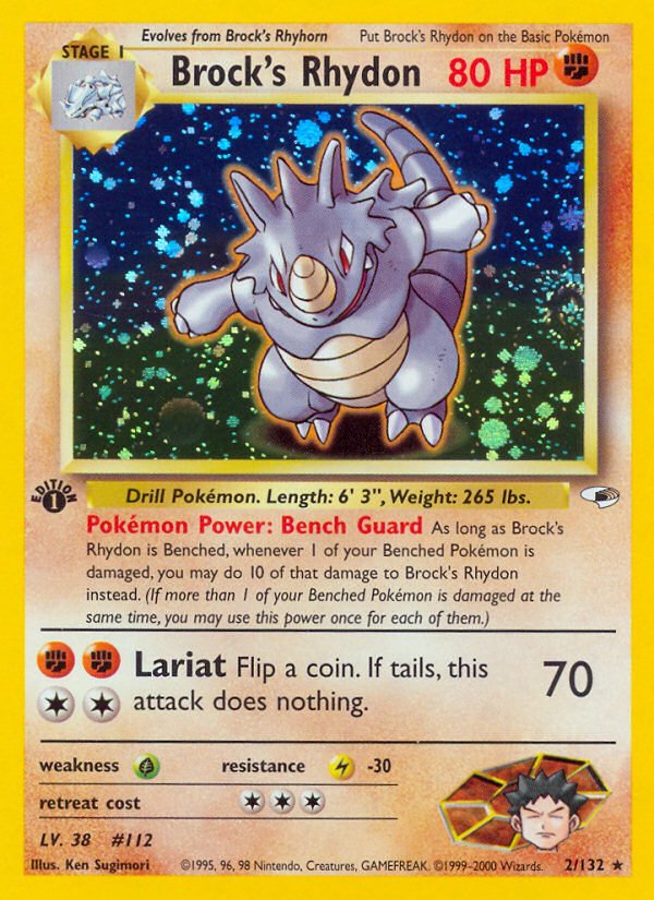 Brock's Rhydon (2/132) [Gym Heroes 1st Edition] - Dark Crystal Cards