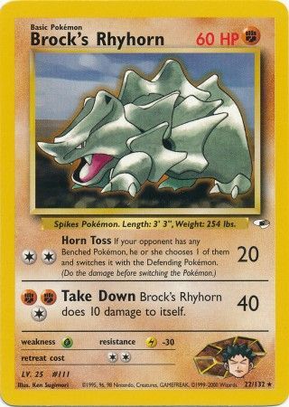 Brock's Rhyhorn (22/132) [Gym Heroes Unlimited] - Dark Crystal Cards