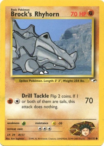 Brock's Rhyhorn (70/132) [Gym Heroes Unlimited] - Dark Crystal Cards