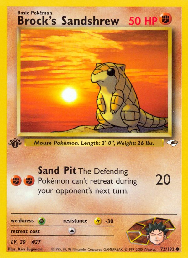 Brock's Sandshrew (72/132) [Gym Heroes 1st Edition] - Dark Crystal Cards