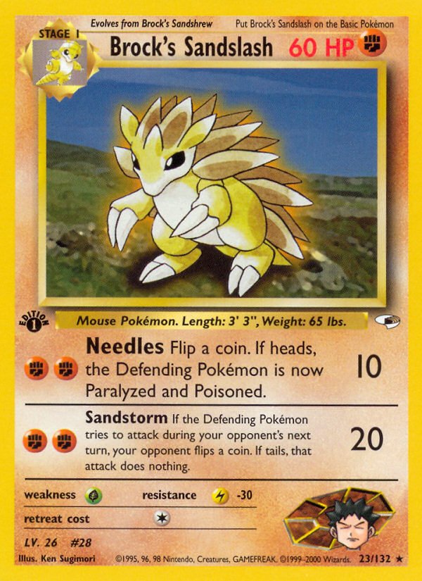 Brock's Sandslash (23/132) [Gym Heroes 1st Edition] - Dark Crystal Cards