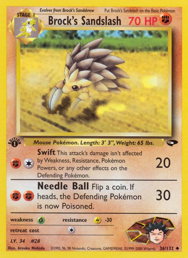 Brock's Sandslash (36/132) [Gym Challenge 1st Edition] - Dark Crystal Cards