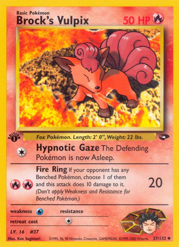 Brock's Vulpix (37/132) [Gym Challenge 1st Edition] - Dark Crystal Cards