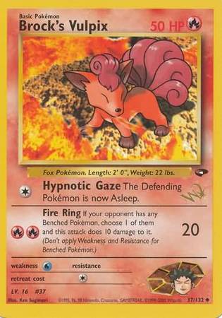 Brock's Vulpix (37/132) (W Stamped Promo) [Gym Challenge Unlimited] - Dark Crystal Cards