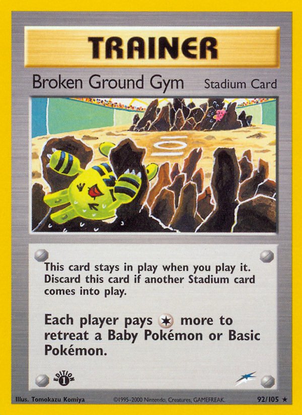 Broken Ground Gym (92/105) [Neo Destiny 1st Edition] - Dark Crystal Cards