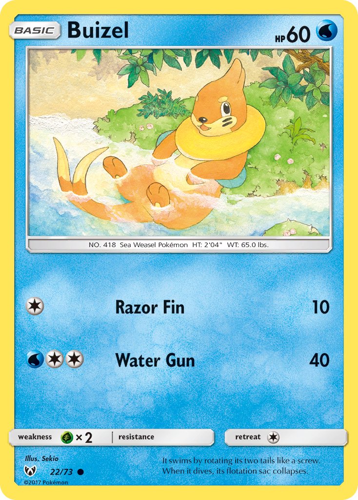 Buizel (22/73) [Sun & Moon: Shining Legends] - Dark Crystal Cards