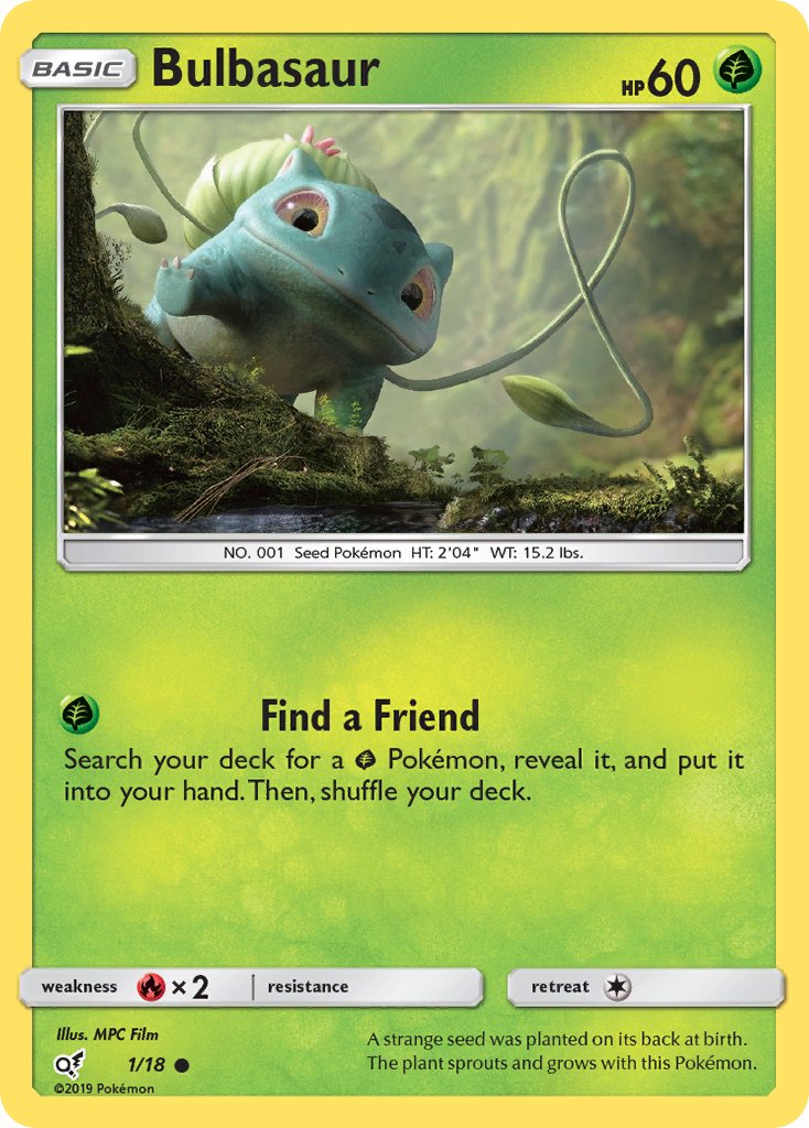 Bulbasaur (1/18) [Sun & Moon: Detective Pikachu] - Dark Crystal Cards