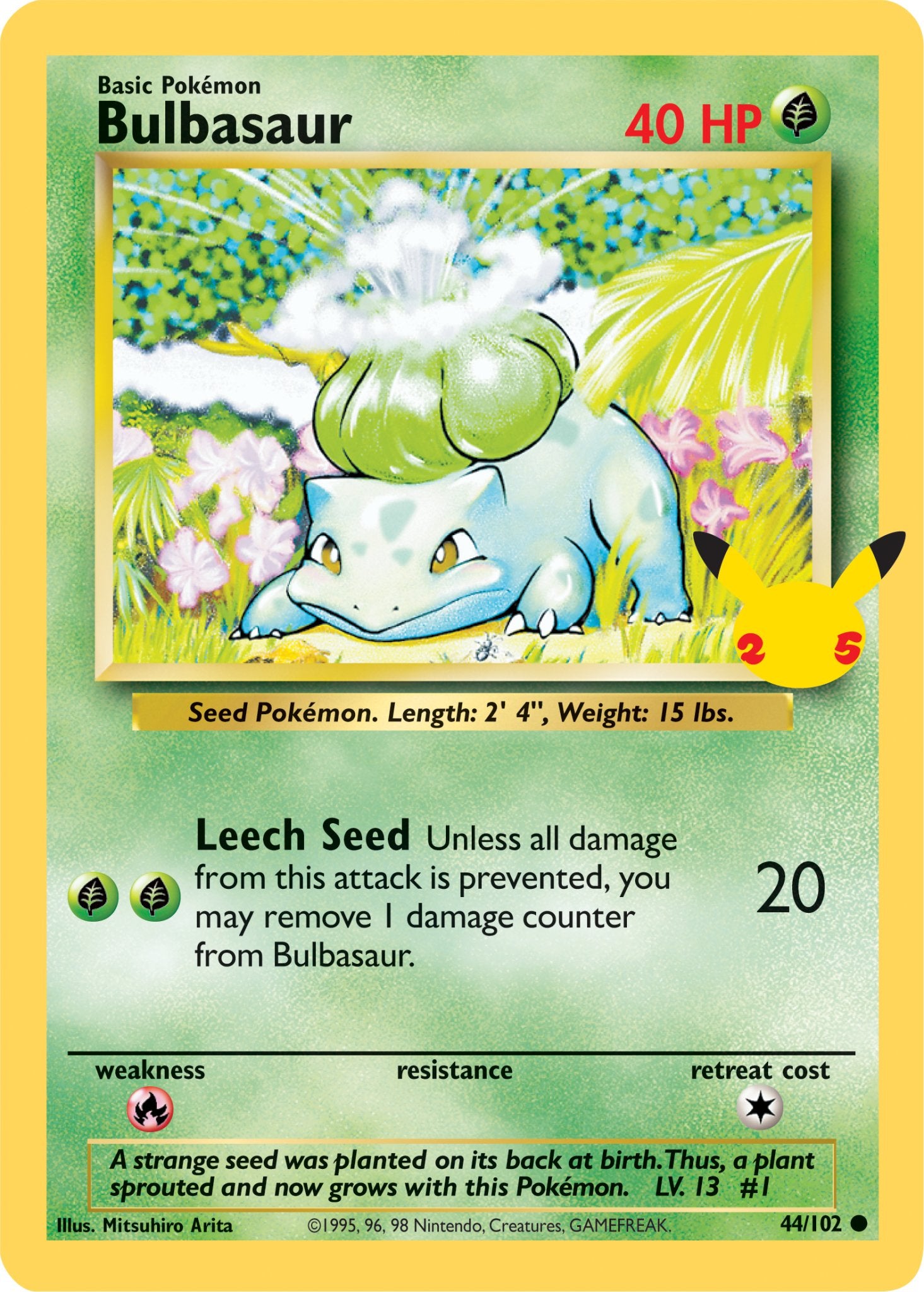 Bulbasaur (44/102) (Jumbo Card) [First Partner Pack] - Dark Crystal Cards