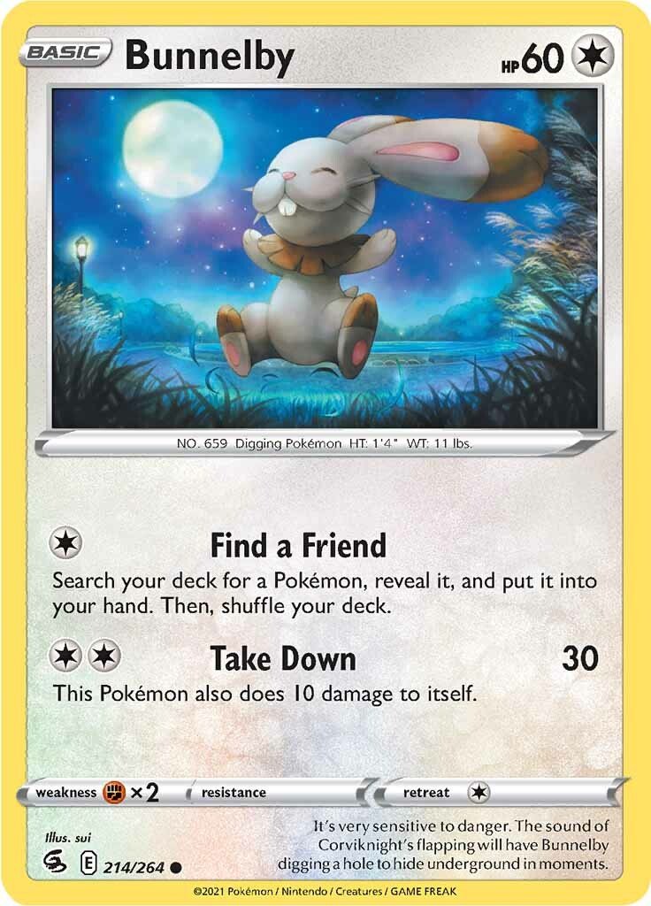 Bunnelby (214/264) [Sword & Shield: Fusion Strike] - Dark Crystal Cards