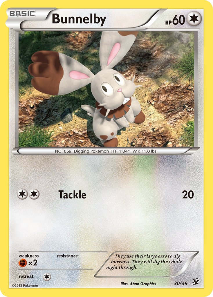 Bunnelby (30/39) [XY: Kalos Starter Set] - Dark Crystal Cards