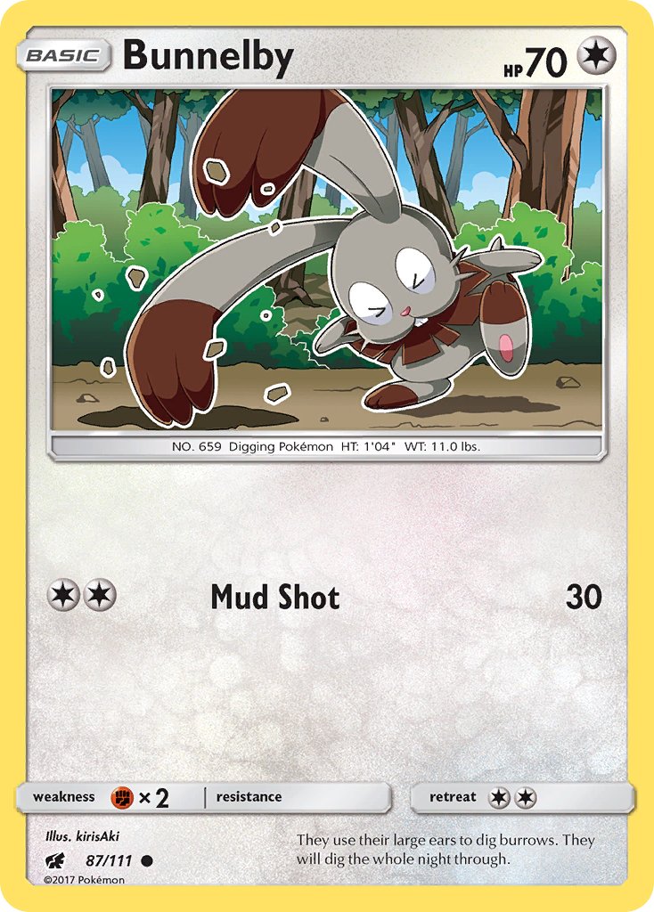 Bunnelby (87/111) [Sun & Moon: Crimson Invasion] - Dark Crystal Cards