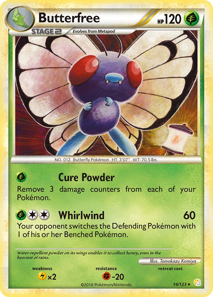 Butterfree (16/123) [HeartGold & SoulSilver: Base Set] - Dark Crystal Cards