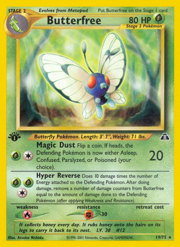 Butterfree (19/75) [Neo Discovery 1st Edition] - Dark Crystal Cards