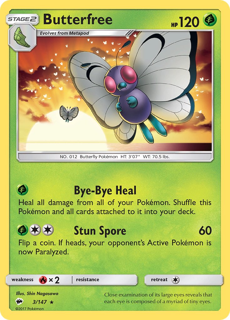 Butterfree (3/147) [Sun & Moon: Burning Shadows] - Dark Crystal Cards