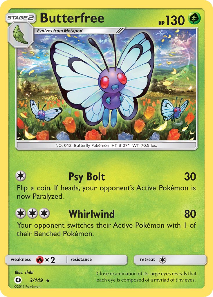 Butterfree (3/149) [Sun & Moon: Base Set] - Dark Crystal Cards