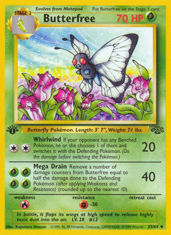 Butterfree (33/64) [Jungle 1st Edition] - Dark Crystal Cards