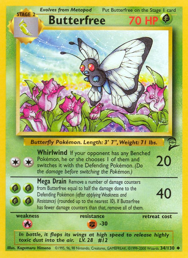 Butterfree (34/130) [Base Set 2] - Dark Crystal Cards