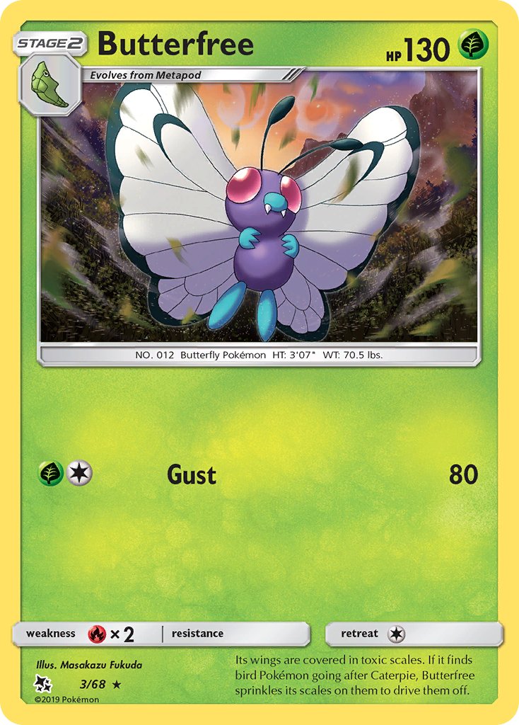 Butterfree (3/68) [Sun & Moon: Hidden Fates] - Dark Crystal Cards