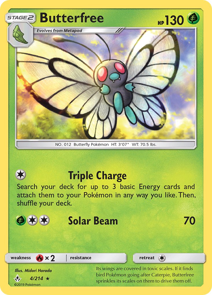 Butterfree (4/214) [Sun & Moon: Unbroken Bonds] - Dark Crystal Cards