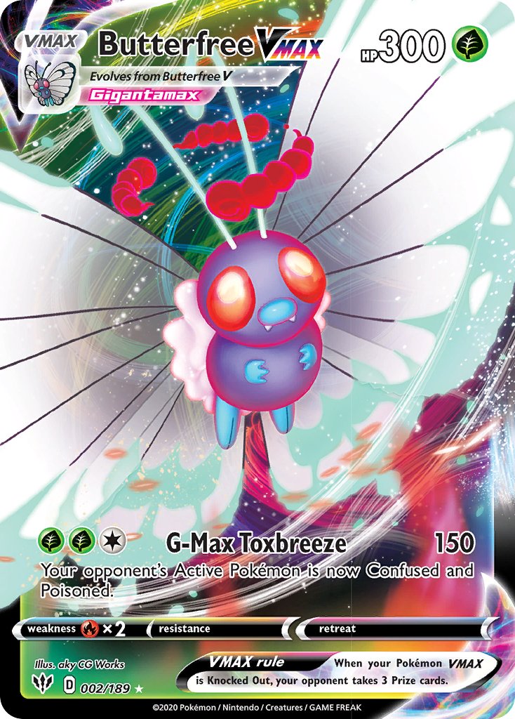 Butterfree VMAX (002/189) [Sword & Shield: Darkness Ablaze] - Dark Crystal Cards