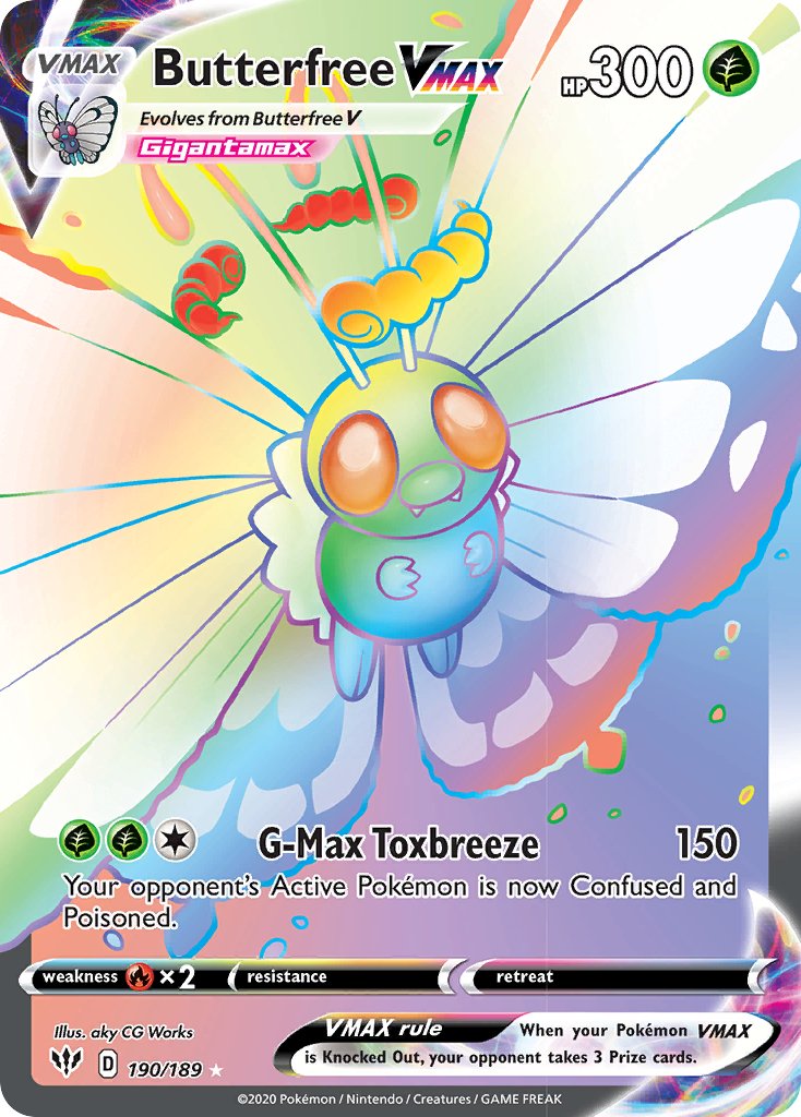 Butterfree VMAX (190/189) [Sword & Shield: Darkness Ablaze] - Dark Crystal Cards