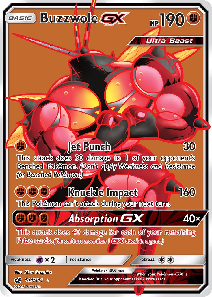 Buzzwole GX (104/111) [Sun & Moon: Crimson Invasion] - Dark Crystal Cards