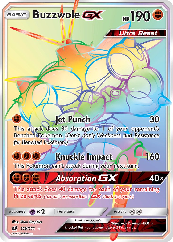 Buzzwole GX (115/111) [Sun & Moon: Crimson Invasion] - Dark Crystal Cards