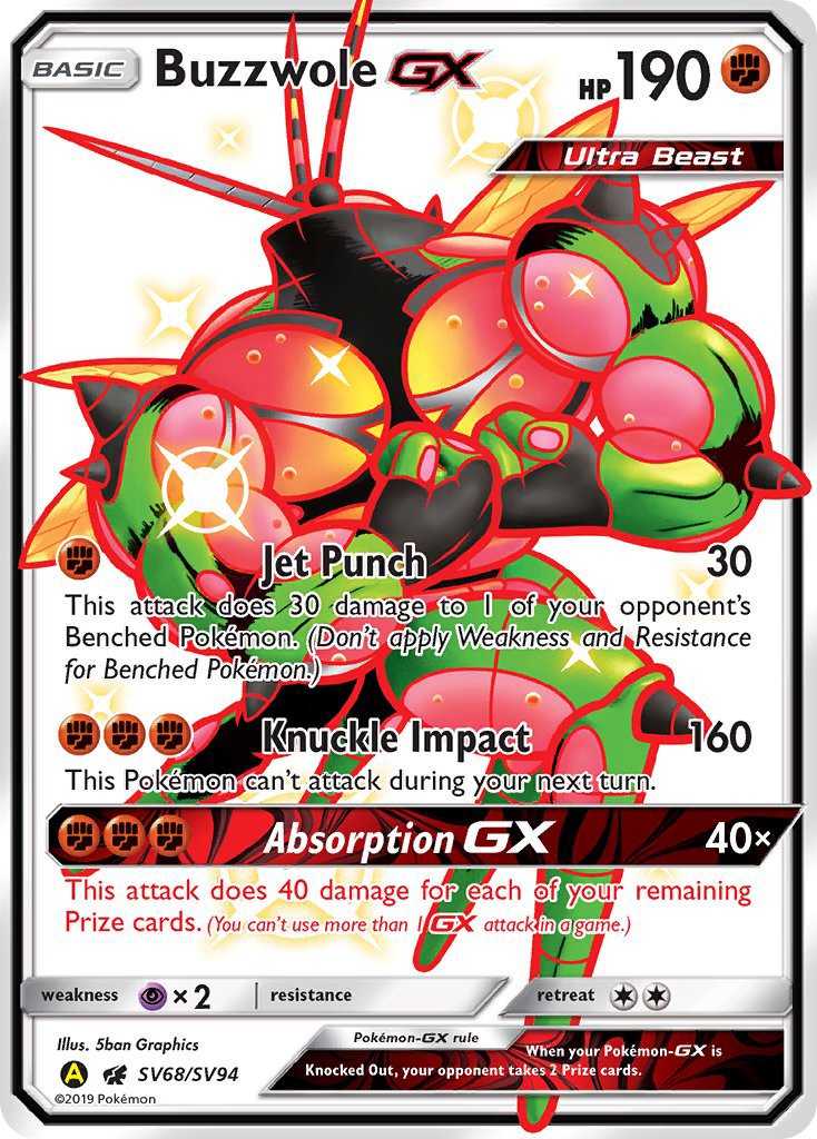 Buzzwole GX (SV68/SV94) [Sun & Moon: Hidden Fates - Shiny Vault] - Dark Crystal Cards