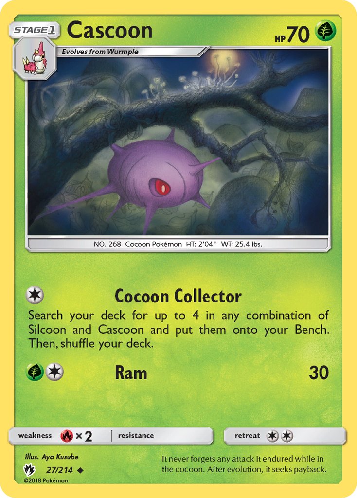 Cascoon (27/214) [Sun & Moon: Lost Thunder] - Dark Crystal Cards