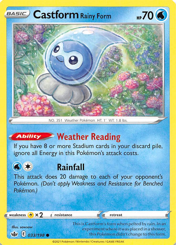 Castform Rainy Form (033/198) [Sword & Shield: Chilling Reign] - Dark Crystal Cards