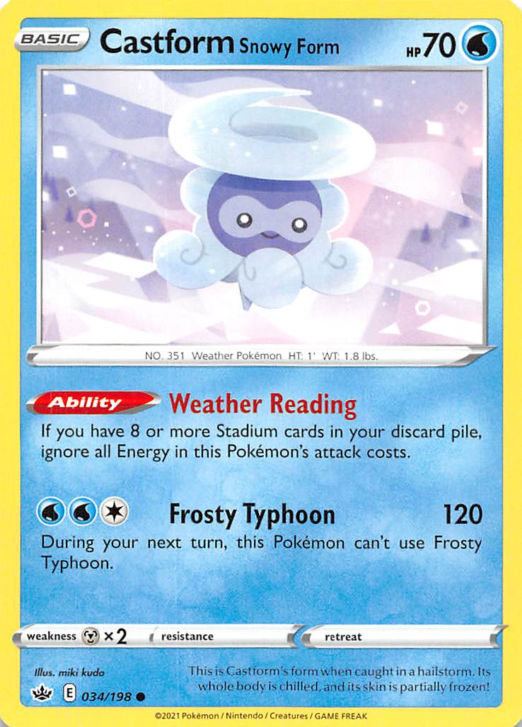 Castform Snowy Form (034/198) [Sword & Shield: Chilling Reign] - Dark Crystal Cards