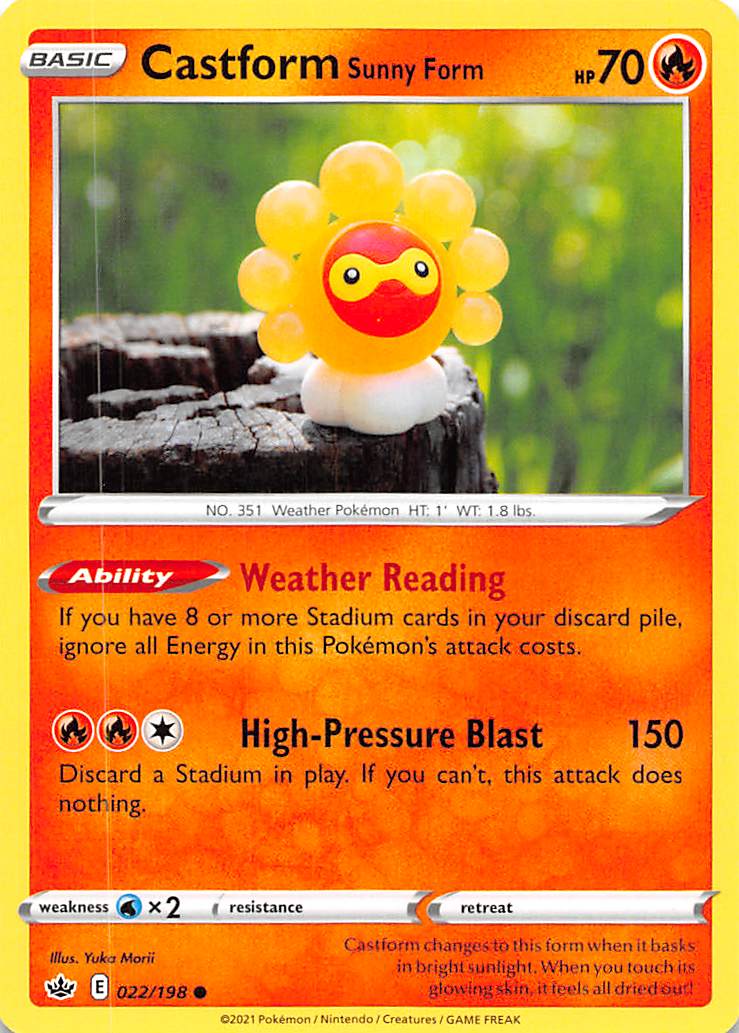 Castform Sunny Form (022/198) [Sword & Shield: Chilling Reign] - Dark Crystal Cards