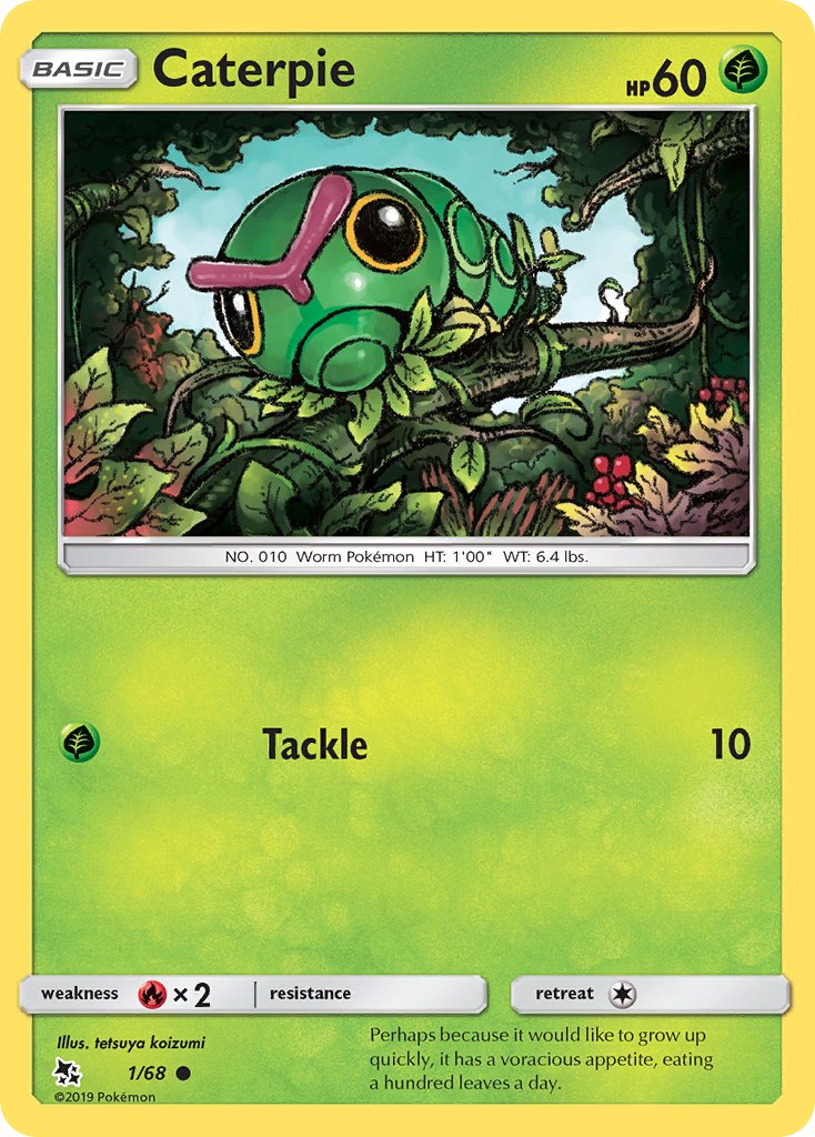 Caterpie (1/68) [Sun & Moon: Hidden Fates] - Dark Crystal Cards