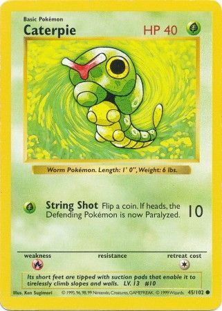 Caterpie (45/102) [Base Set Shadowless Unlimited] - Dark Crystal Cards