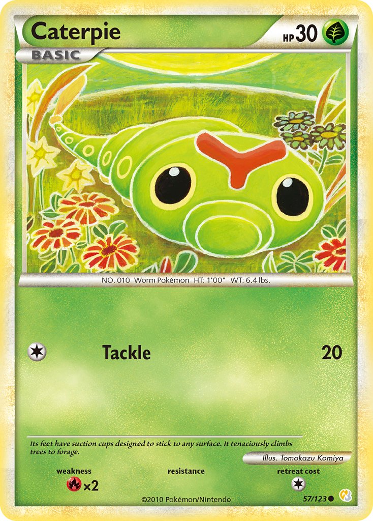 Caterpie (57/123) [HeartGold & SoulSilver: Base Set] - Dark Crystal Cards