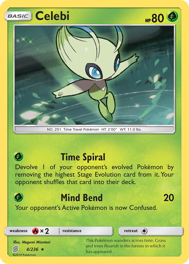 Celebi (4/236) [Sun & Moon: Unified Minds] - Dark Crystal Cards