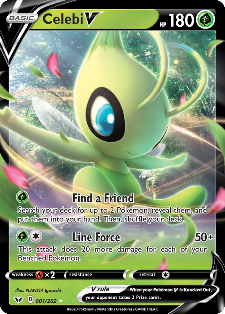 Celebi V (001/202) [Sword & Shield: Base Set] - Dark Crystal Cards