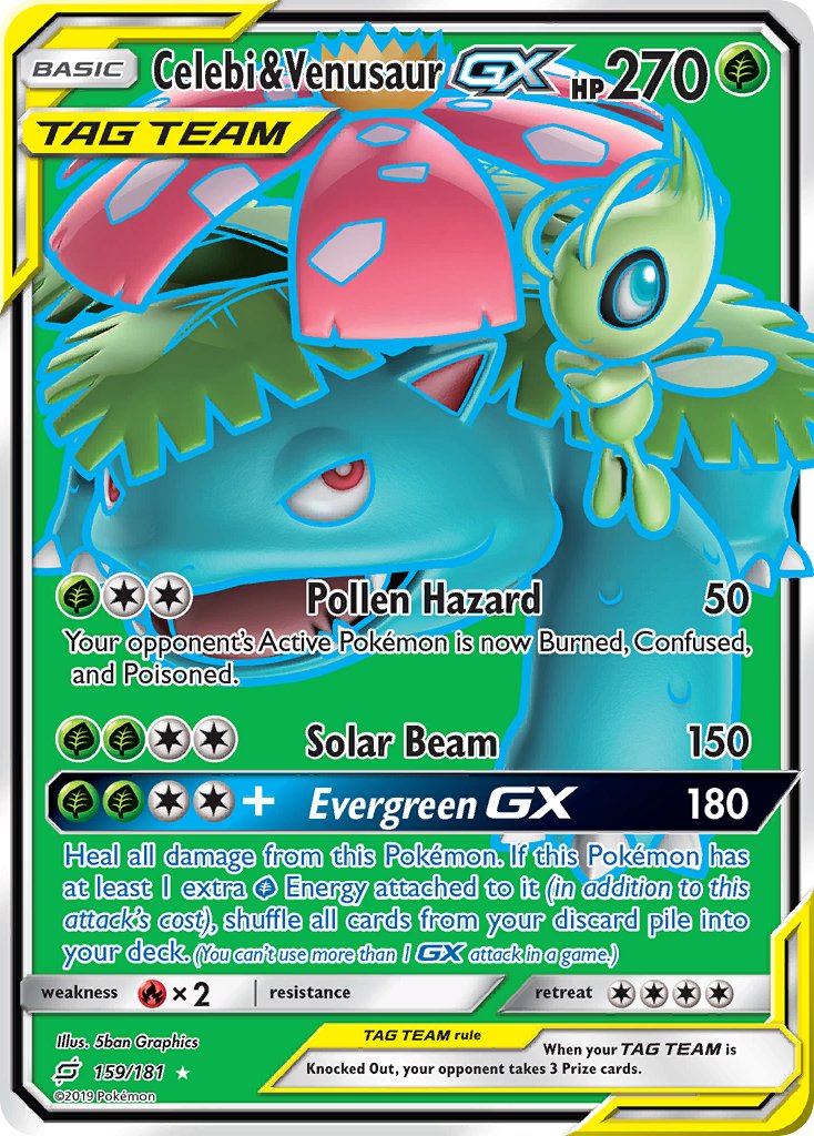 Celebi & Venusaur GX (159/181) [Sun & Moon: Team Up] - Dark Crystal Cards