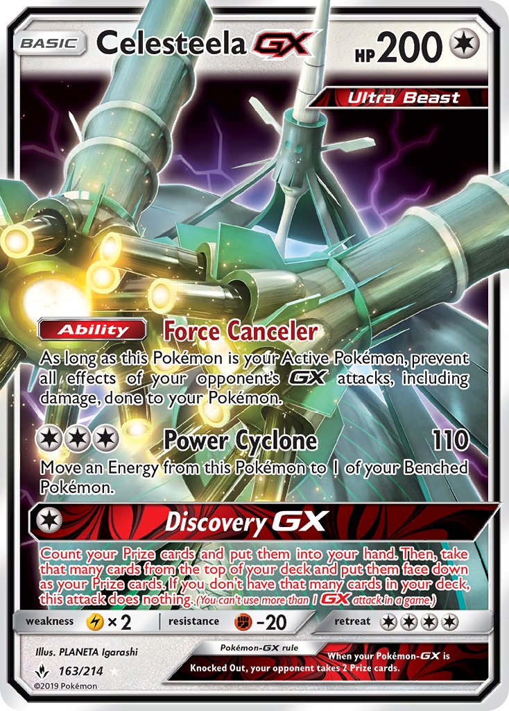 Celesteela GX (163/214) [Sun & Moon: Unbroken Bonds] - Dark Crystal Cards