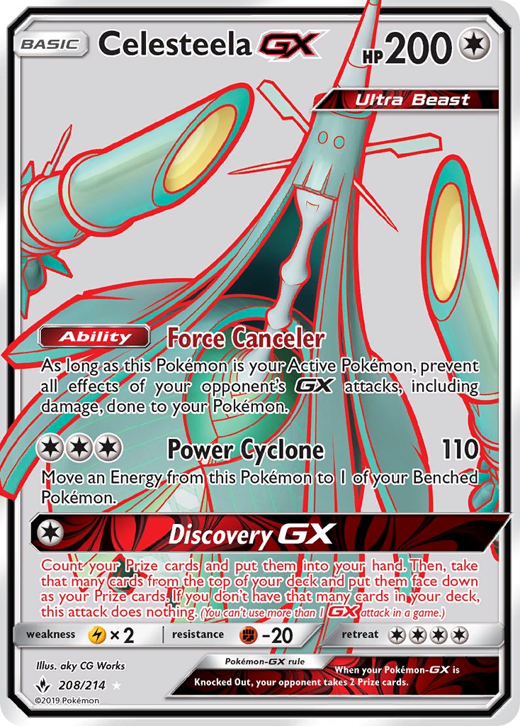 Celesteela GX (208/214) [Sun & Moon: Unbroken Bonds] - Dark Crystal Cards