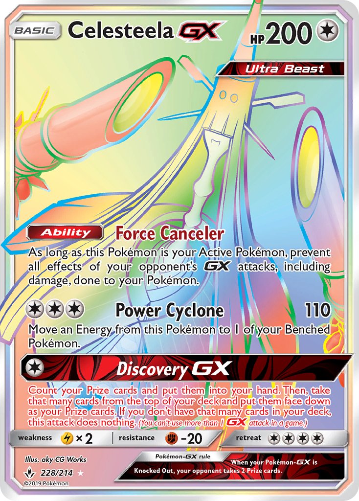 Celesteela GX (228/214) [Sun & Moon: Unbroken Bonds] - Dark Crystal Cards