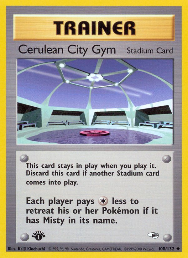 Cerulean City Gym (108/132) [Gym Heroes 1st Edition] - Dark Crystal Cards