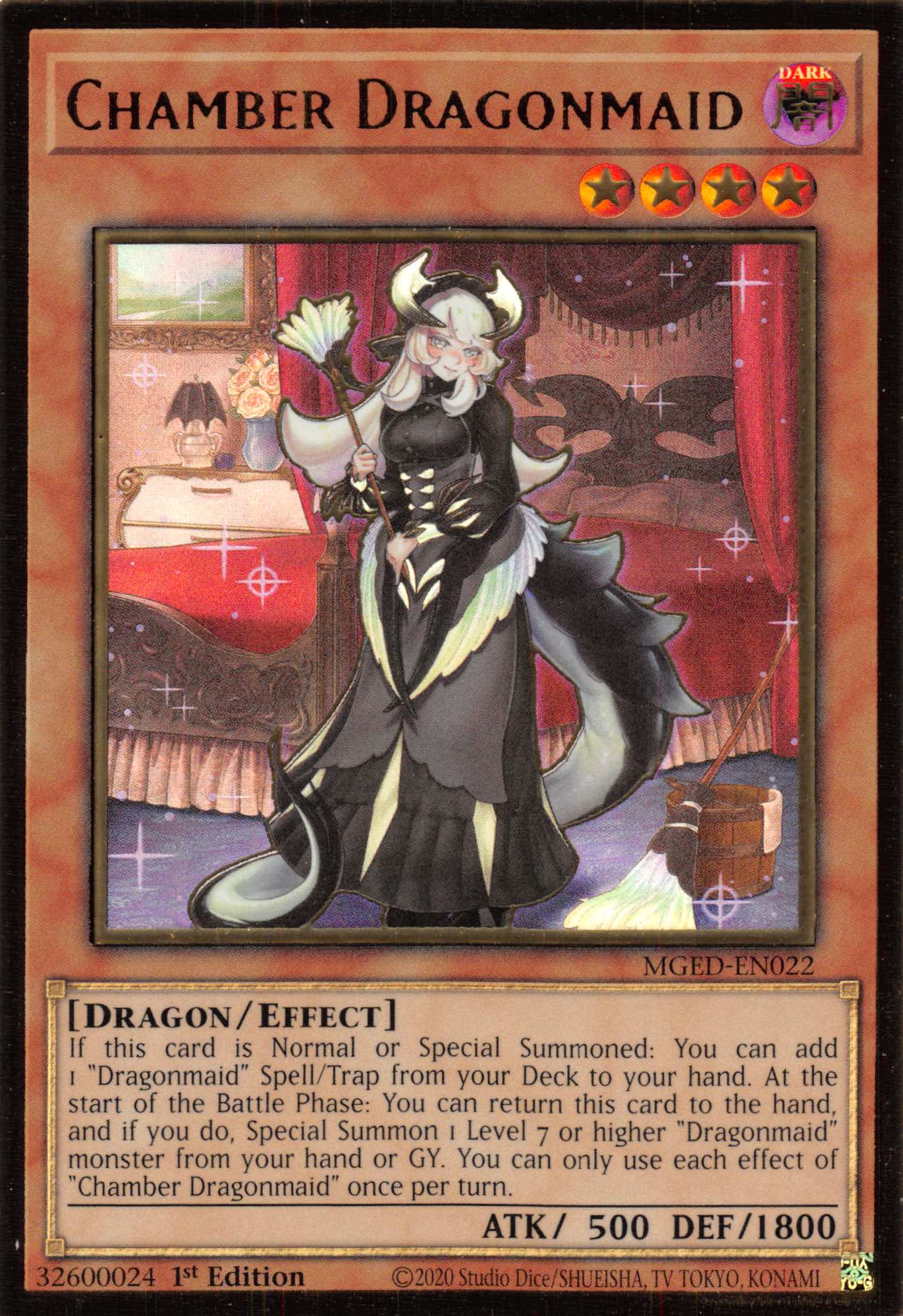 Chamber Dragonmaid [MGED - EN022] Gold Rare - Dark Crystal Cards