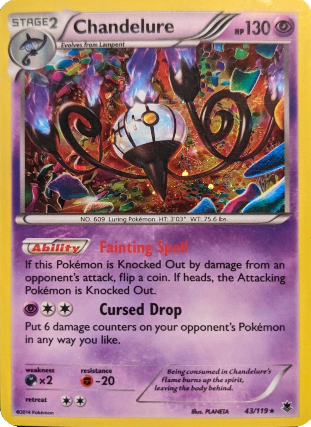 Chandelure (43/119) (Cosmos Holo) [XY: Phantom Forces] - Dark Crystal Cards