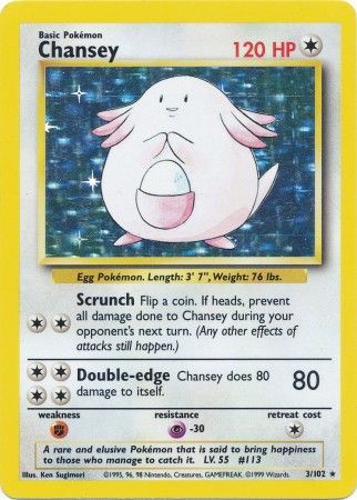 Chansey (3/102) [Base Set Unlimited] - Dark Crystal Cards