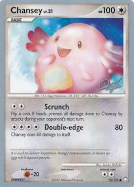 Chansey LV.31 (76/123) (Bliss Control - Paul Atanassov) [World Championships 2008] - Dark Crystal Cards