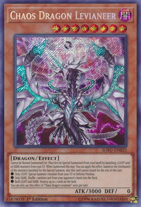 Chaos Dragon Levianeer [SOFU - EN025] Secret Rare - Dark Crystal Cards