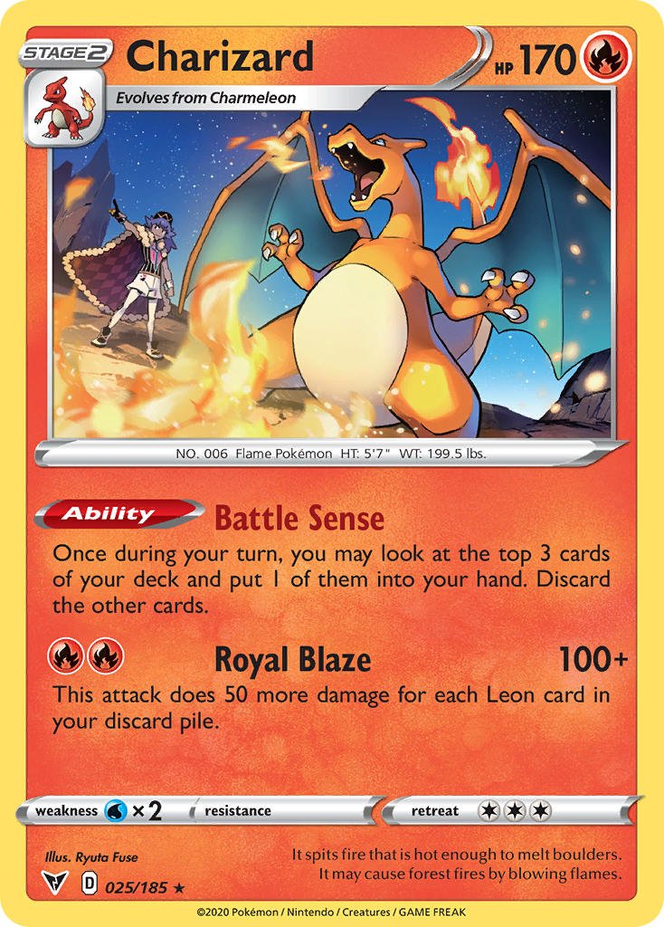 Charizard (025/185) [Sword & Shield: Vivid Voltage] - Dark Crystal Cards